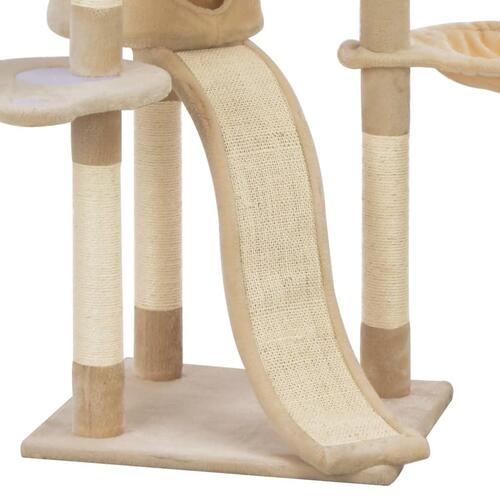 Kattetræ med sisal-kradsestolper 145 cm beige