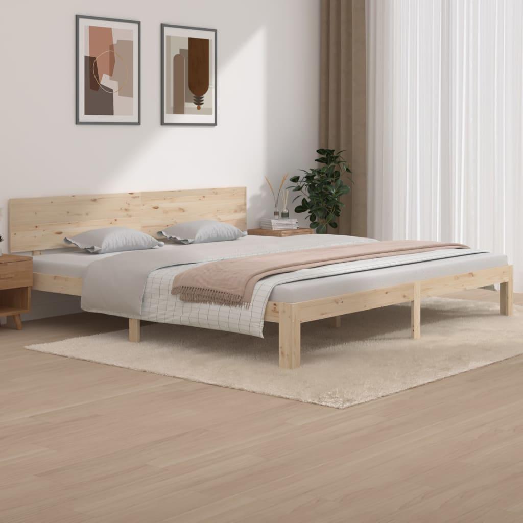 Sengeramme 200x200 cm massivt fyrretræ