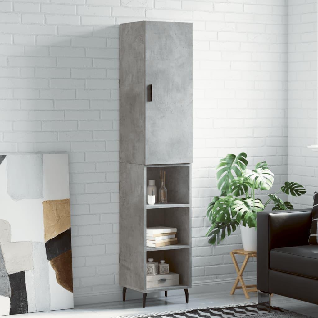 Skab 34,5x34x180 cm konstrueret træ betongrå