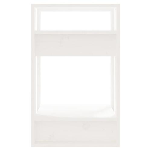 Bogreol/rumdeler 41x35x57 cm massivt fyrretræ hvid