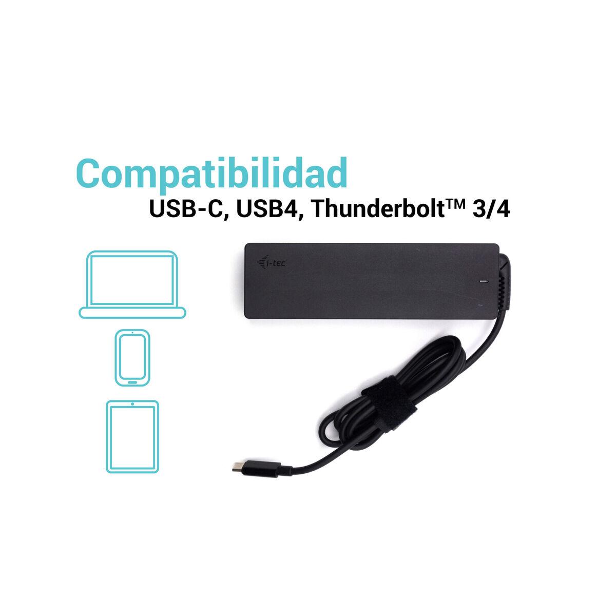 Bærbar oplader i-Tec CHARGER-C100W Sort