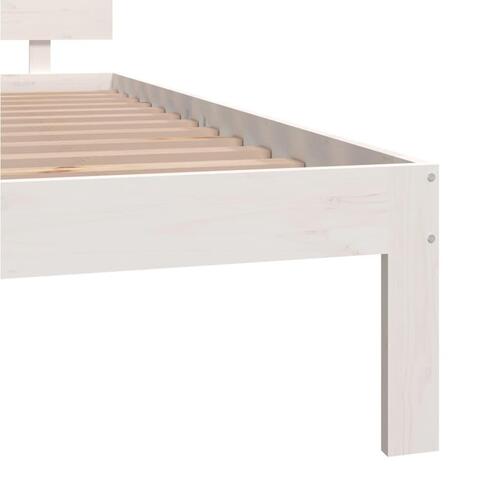 Sengeramme 200x200 cm massivt fyrretræ hvid