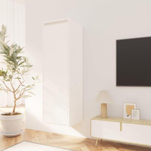 Vægskab 30x30x100 cm massivt fyrretræ hvid