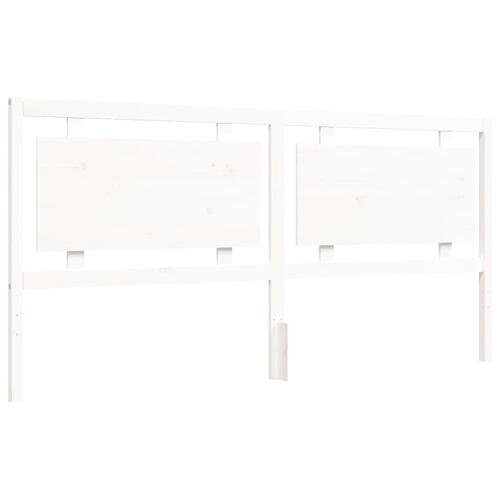 Sengeramme med sengegavl 180x200 cm massivt træ hvid