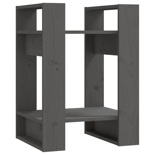 Bogreol/rumdeler 41x35x57 cm massivt fyrretræ grå