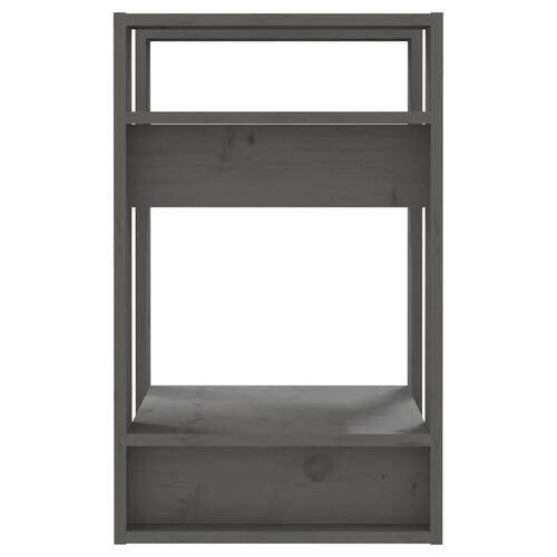 Bogreol/rumdeler 41x35x57 cm massivt fyrretræ grå