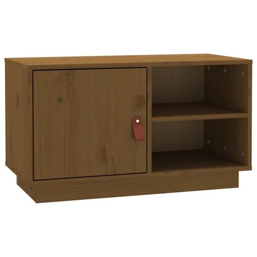 Tv-bord 70x34x40 cm massivt fyrretræ gyldenbrun