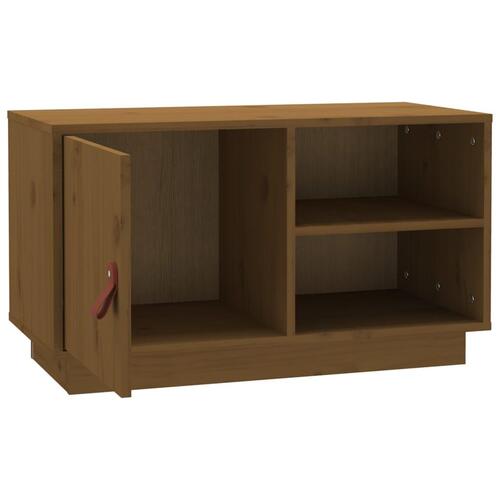 Tv-bord 70x34x40 cm massivt fyrretræ gyldenbrun
