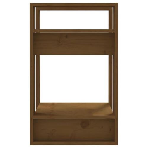 Bogreol/rumdeler 41x35x57 cm massivt fyrretræ gyldenbrun