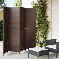 Rumdeler 4 paneler polyrattan brun