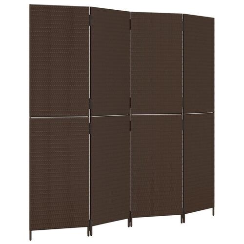 Rumdeler 4 paneler polyrattan brun