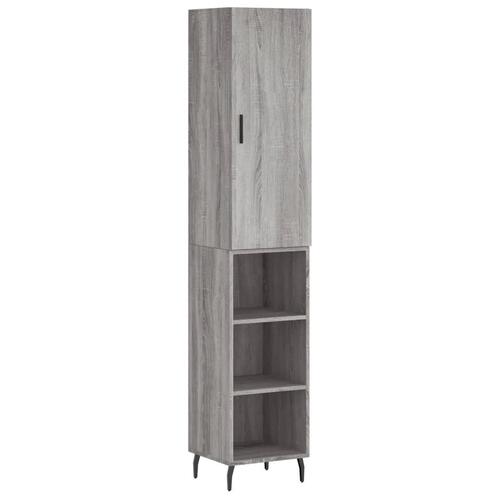 Højskab 34,5x34x180 cm konstrueret træ grå sonoma-eg
