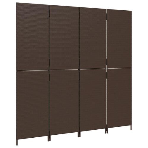 Rumdeler 4 paneler polyrattan brun