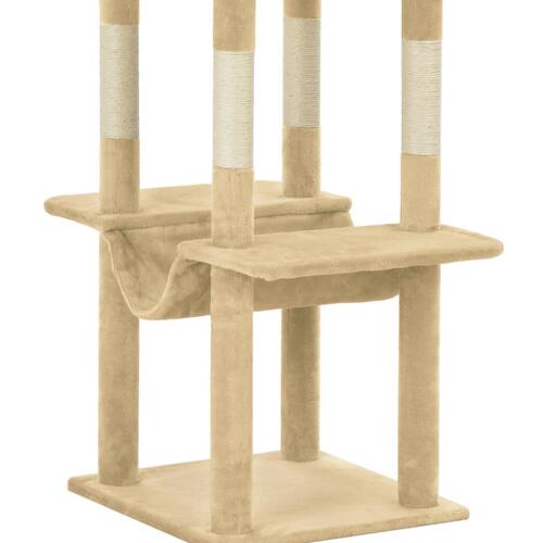 Kattetræ med sisalkradsestolper 165 cm beige