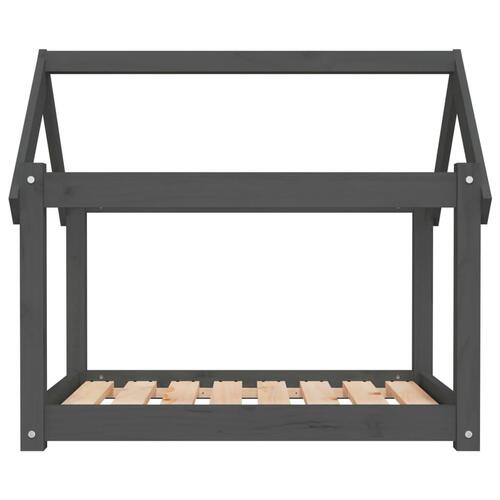 Hundeseng 81x60x70 cm massivt fyrretræ grå