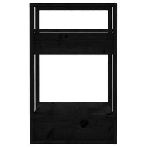 Bogreol/rumdeler 41x35x57 cm massivt fyrretræ sort
