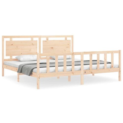 Sengeramme uden madras 200x200 cm massivt fyrretræ