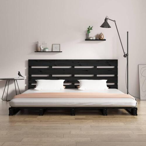 Sengeramme 135x190 cm dobbelt massivt fyrretræ sort