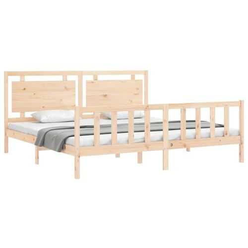 Sengeramme uden madras 200x200 cm massivt fyrretræ