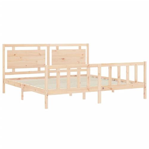 Sengeramme uden madras 200x200 cm massivt fyrretræ
