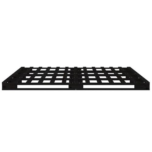 Sengeramme 135x190 cm dobbelt massivt fyrretræ sort