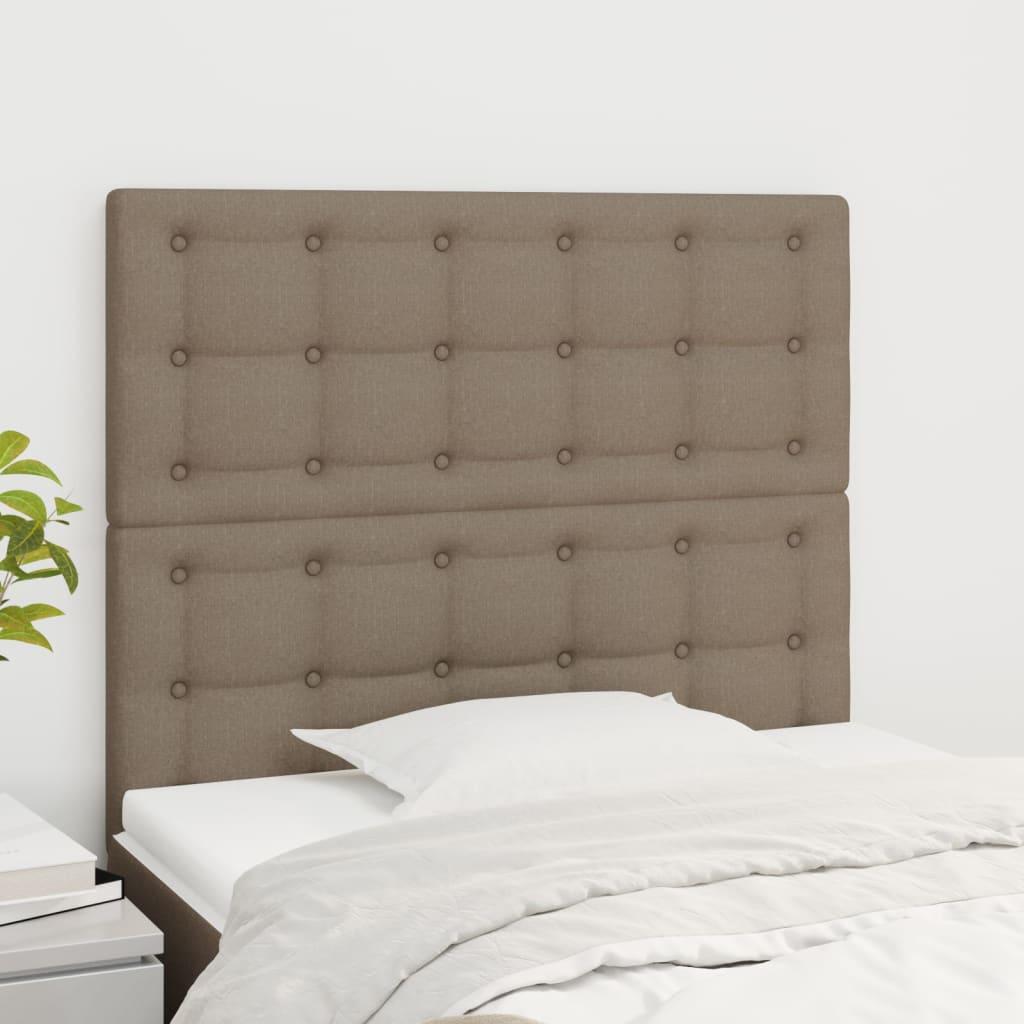 Sengegavle 2 stk. 90x5x78/88 cm stof gråbrun billede