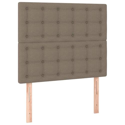 Sengegavle 2 stk. 90x5x78/88 cm stof gråbrun