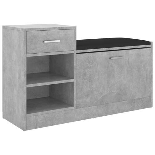 Skobænk 94,5x31x57 cm konstrueret træ betongrå
