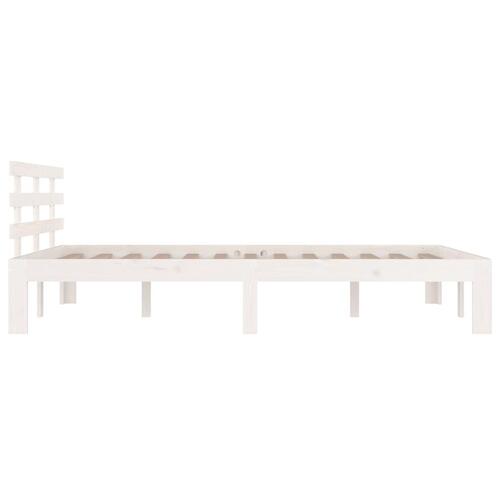 Sengeramme 135x190 cm dobbelt massivt fyrretræ hvid