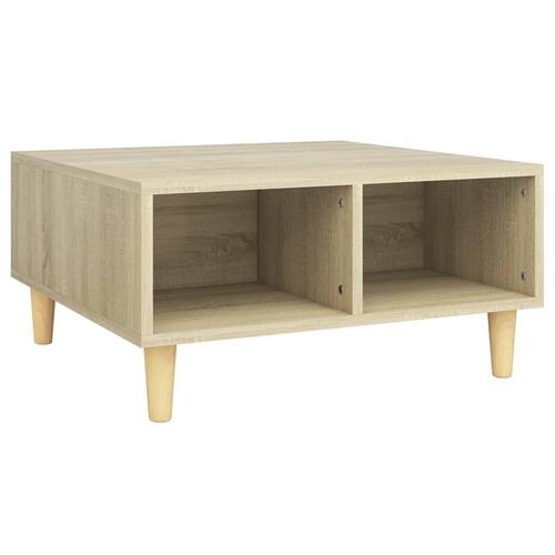 Sofabord 60x60x30 cm konstrueret træ sonoma-eg