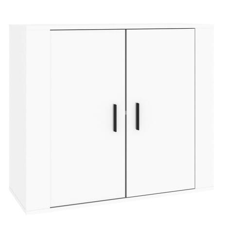 Skænk 80x33x70 cm konstrueret træ hvid højglans