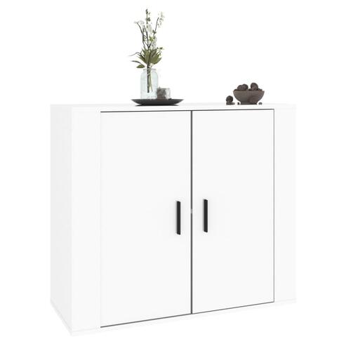 Skænk 80x33x70 cm konstrueret træ hvid højglans