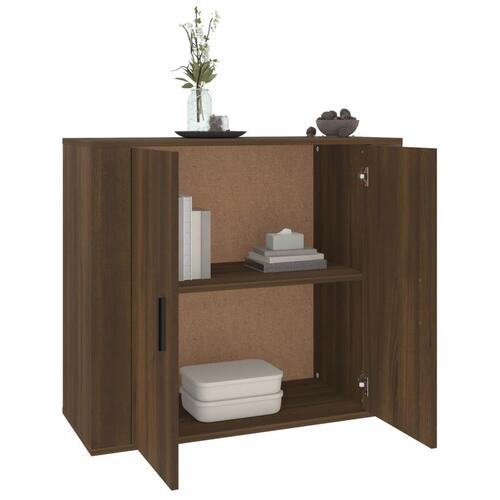 Skænk 80x33x70 cm konstrueret træ brun egetræsfarve