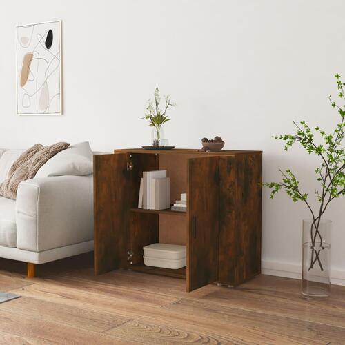 Skænk 80x33x70 cm konstrueret træ røget egetræsfarve