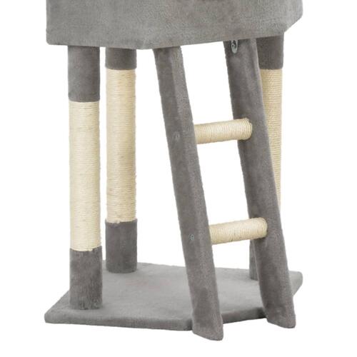 Kradsetræ til katte med sisal-kradsestolpe 180 cm grå
