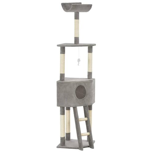 Kradsetræ til katte med sisal-kradsestolpe 180 cm grå