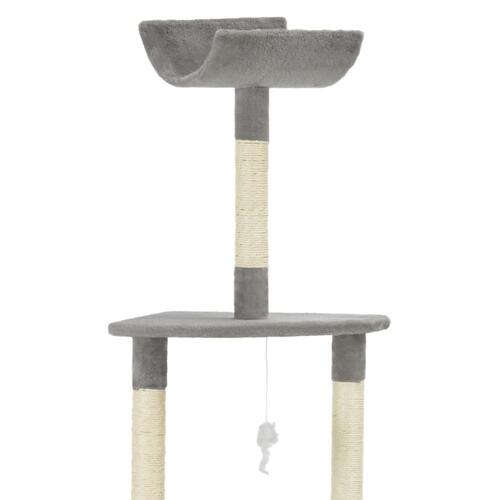 Kradsetræ til katte med sisal-kradsestolpe 180 cm grå