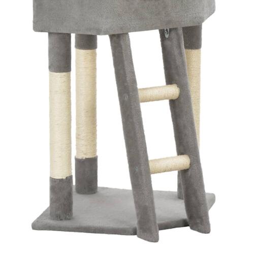 Kradsetræ til katte med sisal-kradsestolpe 180 cm grå