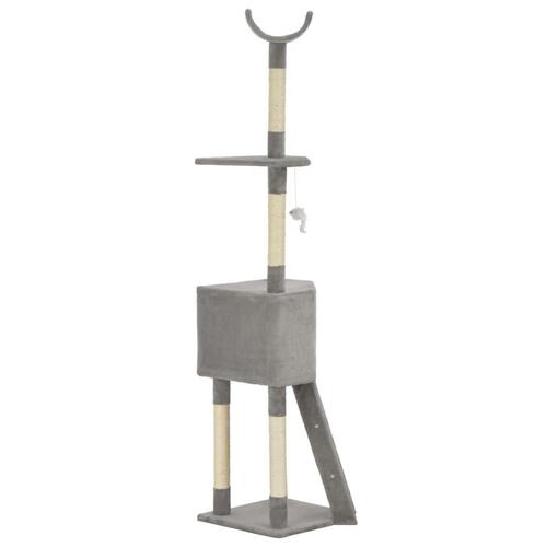 Kradsetræ til katte med sisal-kradsestolpe 180 cm grå