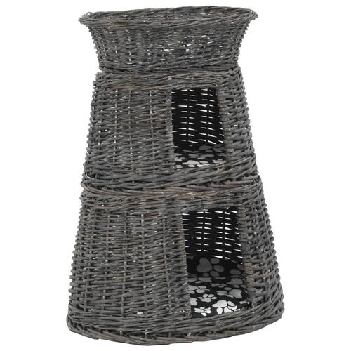 Kattekurve hynder 3 stk. 47 x 34 x 60 cm naturligt piletræ grå