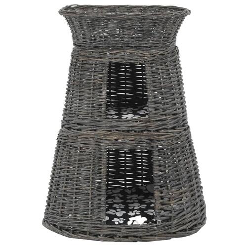 Kattekurve hynder 3 stk. 47 x 34 x 60 cm naturligt piletræ grå