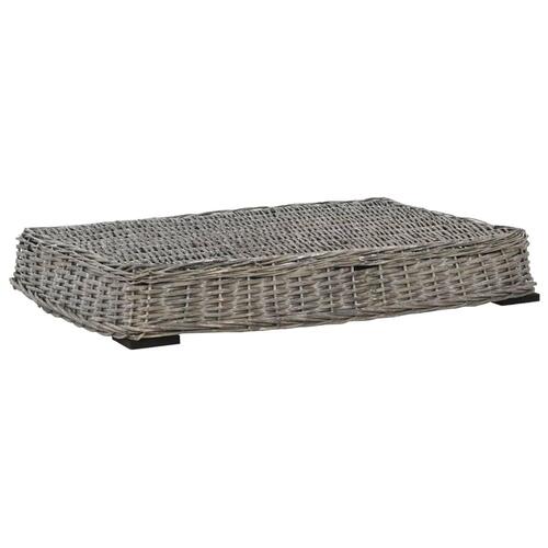 Hundeseng med hynde 95 x 65 x 15 cm grå naturpil fladt design