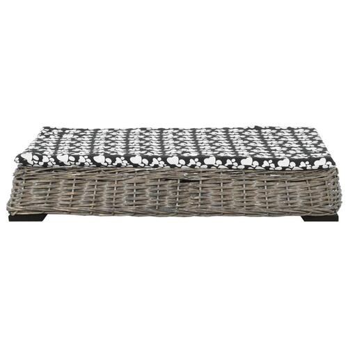Hundeseng med hynde 95 x 65 x 15 cm grå naturpil fladt design