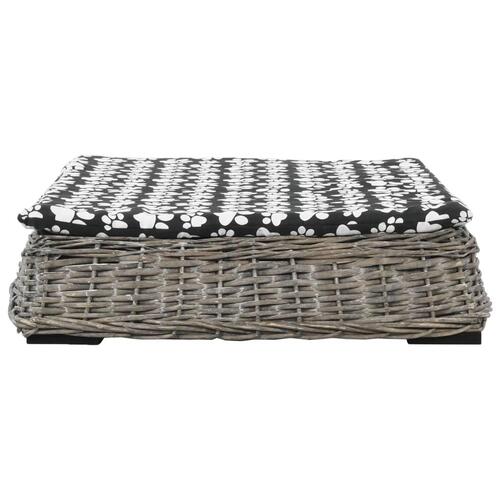 Hundeseng med hynde 95 x 65 x 15 cm grå naturpil fladt design