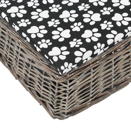 Hundeseng med hynde 95 x 65 x 15 cm grå naturpil fladt design
