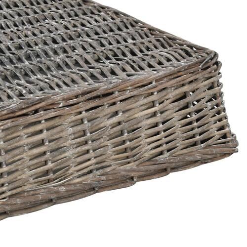 Hundeseng med hynde 125 x 80 x 15 cm naturpil fladt design grå