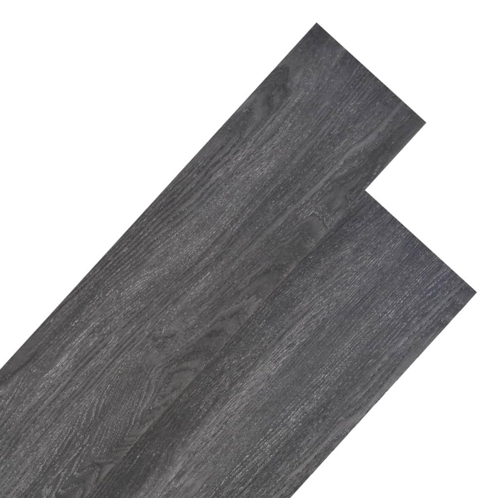Ikke-selvklæbende gulvbrædder 5,26 m² 2 mm PVC sort og hvid