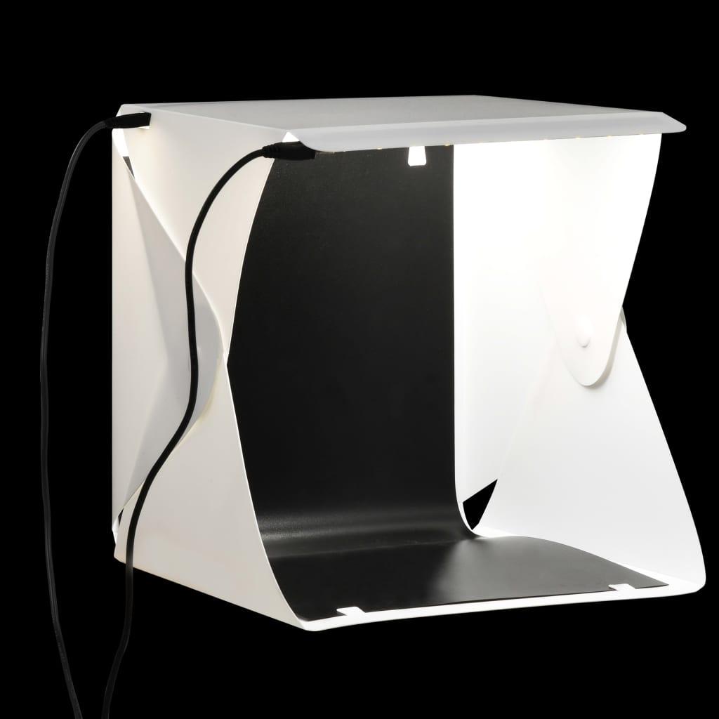 Foldbar lyskasse til fotostudie 23 x 25 x 25 cm hvid