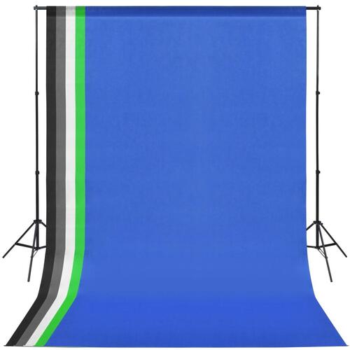 Fotostudieudstyr: 5 farvede kulisser og 2 paraplyer