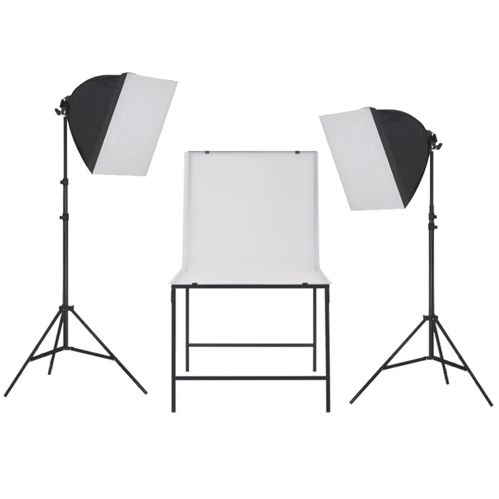Fotostudieudstyr softbox lampesæt med fotobord